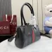 Gucci Web Stripe Horsebit Handbag 866732 Black 28x15x10cm #A62942