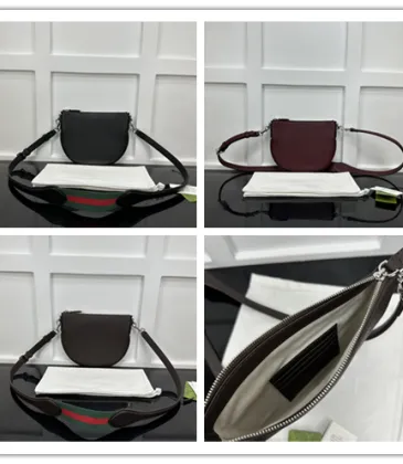 Gucci Saddle Bags In Varied Colors With Signature Web Stripe And Interior Details #A50816