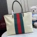 Gucci Beige Canvas Classic Web Stripe Large Tote Bag A0034D #A66540