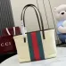 Gucci Beige Canvas Classic Web Stripe Small Tote Bag A0034E #A66533