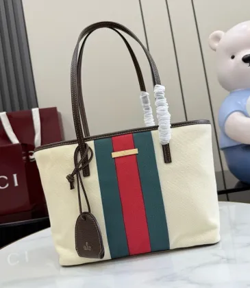 Gucci Beige Canvas Classic Web Stripe Small Tote Bag A0034E #A66533