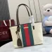 Gucci Beige Canvas Classic Web Stripe Small Tote Bag A0034E #A66533