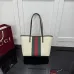 Gucci Beige Canvas Tote Bag with Web Stripe A0034E #A66128