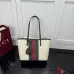 Gucci Beige Canvas Tote Bag with Web Stripe A0034E #A66128