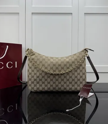 Gucci Beige GG Canvas Chain Hobo Bag A0060A W30.5xH24xD6.5cm #A67165 Gucci Beige GG Canvas Chain Hobo Bag A0060A W30.5xH24xD6.5cm #A67165
