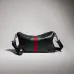 Gucci Black Leather Web Stripe Crossbody Shoulder Bag A002kx #A66525