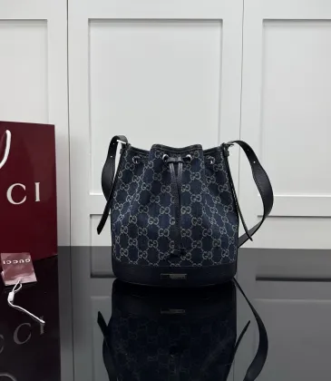 Gucci GG Denim Drawstring Bucket Bag 875237 #A66135