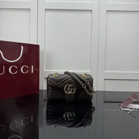 Brand G GG Marmont Medium Leather Chain Bag 837280 #A66137