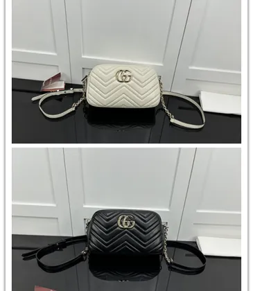Gucci GG Marmont Mini Shoulder Bag (2 Colors) – White/Black Quilted Leather with Gold-Tone GG Hardware #A59167 Gucci GG Marmont Mini Shoulder Bag (2 Colors) – White/Black Quilted Leather with Gold-Tone GG Hardware #A59167