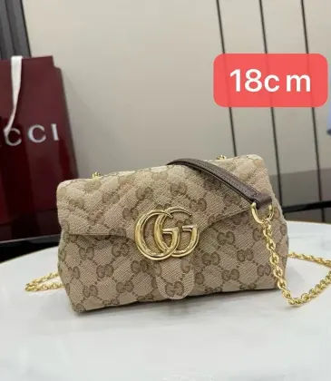 Gucci GG Marmont Quilted Canvas Chain Bag, 18.5 x 11.5 x 7 cm #A63206 Gucci GG Marmont Quilted Canvas Chain Bag, 18.5 x 11.5 x 7 cm #A63206