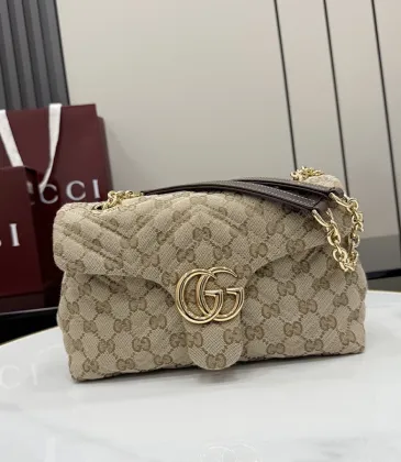 Gucci GG Marmont Quilted Canvas Chain Bag, 23 x 17 x 9 cm #A63210 Gucci GG Marmont Quilted Canvas Chain Bag, 23 x 17 x 9 cm #A63210
