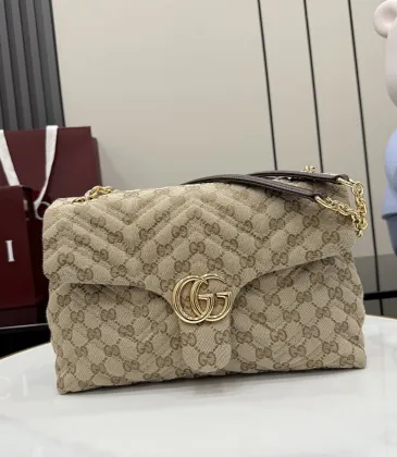 Gucci GG Marmont Quilted Canvas Chain Bag, 31 x 17 x 8 cm #A63212 Gucci GG Marmont Quilted Canvas Chain Bag, 31 x 17 x 8 cm #A63212