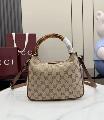 Gucci Beige GG Canvas Bamboo Handle Crossbody Hobo Bag 799865 #A66532