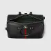 Gucci Black Leather Web Stripe Large Travel Duffle Bag 834460 #A66531