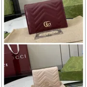 Gucci Quilted Leather Wallets With Double G Hardware In Burgundy And Beige #A52608 Gucci Quilted Leather Wallets With Double G Hardware In Burgundy And Beige #A52608