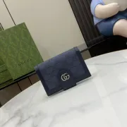 Gucci Blue GG Supreme Canvas Wallet With Double G Hardware #A52609 Gucci Blue GG Supreme Canvas Wallet With Double G Hardware #A52609