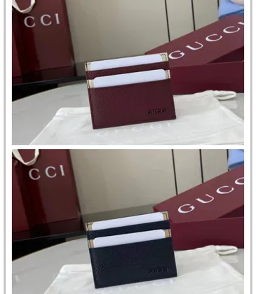 Gucci Leather Card Holders In Rich Burgundy And Classic Navy With Gold Accents #A52616