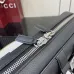 Gucci Men's Briefcase In Black Pebbled Leather With Signature Web Accent And Lock #A50716