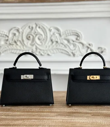 HERMES Kelly second-generation mini bags 19CM Black #A66559