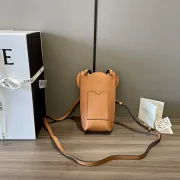 LOEWE Chic Orange Leather Crossbody Phone Bag with Minimalist Design size:19×8×4cm #A54101 LOEWE Chic Orange Leather Crossbody Phone Bag with Minimalist Design size:19×8×4cm #A54101