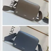 LOEWE Blue Leather Crossbody Bag With Minimalist Design And Adjustable Strap size:23×18×9cm #A54073 LOEWE Blue Leather Crossbody Bag With Minimalist Design And Adjustable Strap size:23×18×9cm #A54073