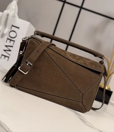 Loewe Featherlight Puzzle Suede Leather Bag 24x10.5x16CM #A63861 Loewe Featherlight Puzzle Suede Leather Bag 24x10.5x16CM #A63861