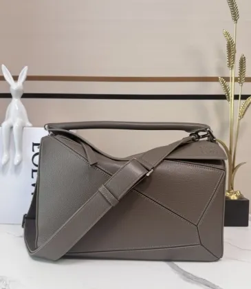 Loewe Puzzle Bag - Olive Green Grained Leather, Geometric Design, Top Handle & Adjustable Strap, Luxury Shoulder Bag for Women #A56876 Loewe Puzzle Bag - Olive Green Grained Leather, Geometric Design, Top Handle & Adjustable Strap, Luxury Shoulder Bag for Women #A56876