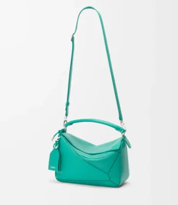 Loewe Puzzle Mini Bag - Turquoise Leather, Geometric Design, Top Handle, Luxury Handbag for Women with Brand Tag #A56885 Loewe Puzzle Mini Bag - Turquoise Leather, Geometric Design, Top Handle, Luxury Handbag for Women with Brand Tag #A56885