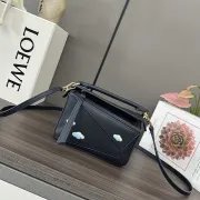 Loewe Puzzle Bag Small Navy Blue Leather with Cloud Design Accents #A50945 Loewe Puzzle Bag Small Navy Blue Leather with Cloud Design Accents #A50945