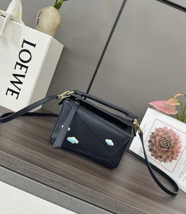 Loewe Puzzle Bag Small Navy Blue Leather with Cloud Design Accents #A50945 Loewe Puzzle Bag Small Navy Blue Leather with Cloud Design Accents #A50945