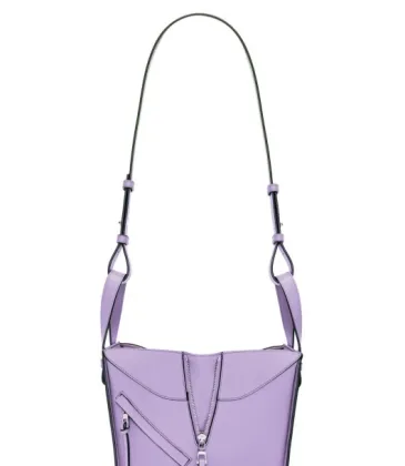 Loewe Women's Crossbody Bag - Lavender Leather, Unique Zipper Design & Adjustable Strap, Stylish Luxury Shoulder Bag with Brand Aesthetic #A56862 Loewe Women's Crossbody Bag - Lavender Leather, Unique Zipper Design & Adjustable Strap, Stylish Luxury Shoulder Bag with Brand Aesthetic #A56862