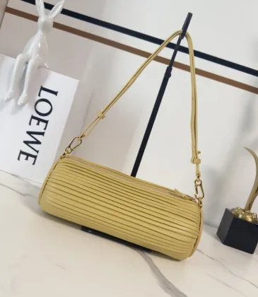 Loewe Women's Cylinder Shoulder Bag - Yellow Pleated Leather, Gold-Tone Hardware, Adjustable Strap, Stylish Barrel Bag with Anagram Logo #A56849 Loewe Women's Cylinder Shoulder Bag - Yellow Pleated Leather, Gold-Tone Hardware, Adjustable Strap, Stylish Barrel Bag with Anagram Logo #A56849