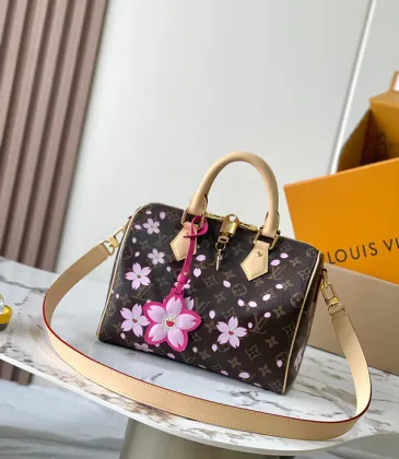 Louis Vuitton Speedy Bag With Cherry Blossom Print And Pink Accents For Timeless Charm #A50331 Louis Vuitton Speedy Bag With Cherry Blossom Print And Pink Accents For Timeless Charm #A50331