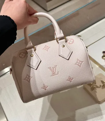 Louis Vuitton Embossed Monogram Nano Speedy Bag In Soft Pink #A51590 Louis Vuitton Embossed Monogram Nano Speedy Bag In Soft Pink #A51590