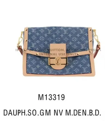 Louis Vuitton Monogram Denim Handbag With Leather Accents And Gold Hardware #A51591 Louis Vuitton Monogram Denim Handbag With Leather Accents And Gold Hardware #A51591
