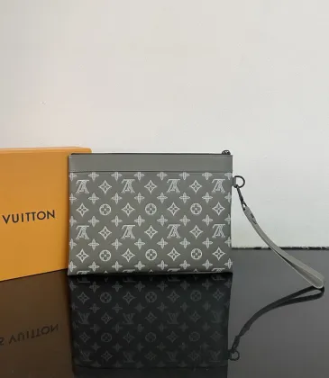 Louis Vuitton Pochette With Grey Monogram Canvas And Contrast Trim Design #A50711 Louis Vuitton Pochette With Grey Monogram Canvas And Contrast Trim Design #A50711