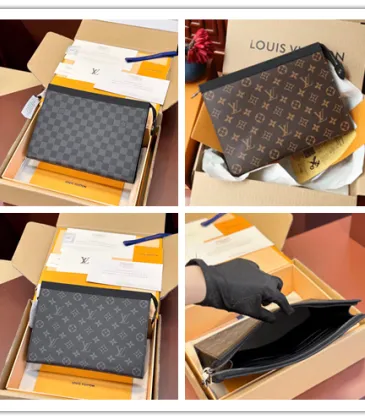 Louis Vuitton Pochette Collection In Classic Patterns With Varied Interior Details #A50813 Louis Vuitton Pochette Collection In Classic Patterns With Varied Interior Details #A50813