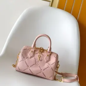LV Pink Mahina Speedy Soft 20 Mini M28502 L20.5xH13xD12cm #A67215