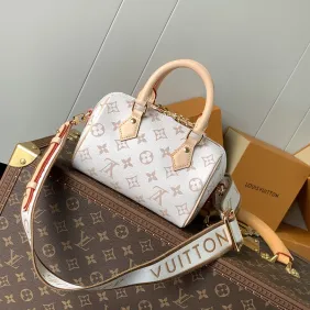 LV White Monogram Speedy 18 Mini Bag M4625z L13.5xH8cm #A67203