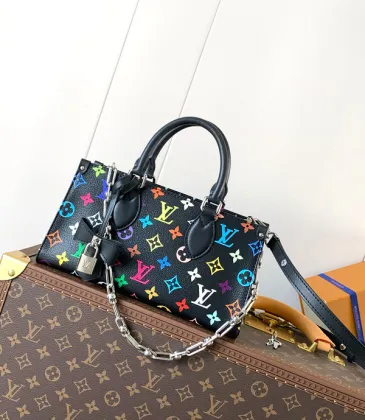 Colorful  Handbag With Multicolor Monogram And Chain Accents For Bold Fashion #A49950