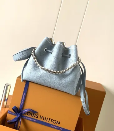LV Light Blue Mahina Anytime Bucket M28885 W19xH22xL14cm #A67198 LV Light Blue Mahina Anytime Bucket M28885 W19xH22xL14cm #A67198