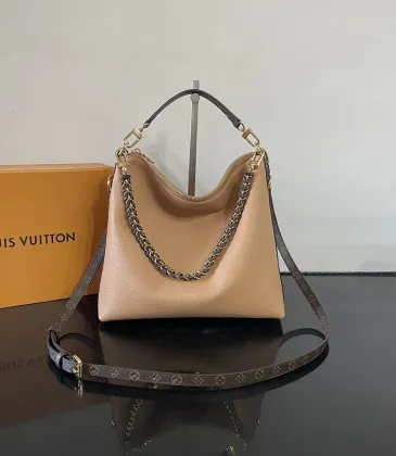 Louis Vuitton Coussin Hobo Bag – Beige Grained Leather with Two-Tone Chain & Monogram Strap #A59171 Louis Vuitton Coussin Hobo Bag – Beige Grained Leather with Two-Tone Chain & Monogram Strap #A59171