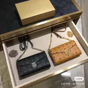 MCM Mini Crossbody Bag, Grid Pattern, Chain Strap, Style 65026 12.5 x 21.0 x 5.0cm #A61795 MCM Mini Crossbody Bag, Grid Pattern, Chain Strap, Style 65026 12.5 x 21.0 x 5.0cm #A61795