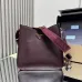 Prada 1BC073 Large Tote Bag - Burgundy Leather Crossbody Style with Adjustable Logo Strap #A59501