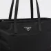 Prada Black Nylon Triangle Logo Work Tote Handbag 1BG052 #A66523