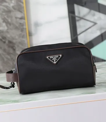 Prada Re-Nylon Pouch with Leather Trim 22x12.5x11cm #A63867 Prada Re-Nylon Pouch with Leather Trim 22x12.5x11cm #A63867