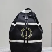 Yves Saint Laurent Rive Gauche Embroidered Drawstring Backpack With Contrast Stripes size:31×49×25 #A54317 Yves Saint Laurent Rive Gauche Embroidered Drawstring Backpack With Contrast Stripes size:31×49×25 #A54317