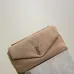SAINT LAURENT Cassandra Envelope Clutch – Beige Suede Leather with Gold YSL Logo #A58763
