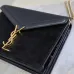 SAINT LAURENT Cassandra Envelope Crossbody Bag Set – Tan Leather-Suede &amp; Black Velvet with Gold YSL Logo (Detachable Chain Strap) #A58773