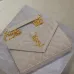 SAINT LAURENT Cassandra Envelope Crossbody Bag Set – Tan Leather-Suede &amp; Black Velvet with Gold YSL Logo (Detachable Chain Strap) #A58774